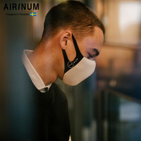 Airinum睿铂Lite春夏防晒口罩 防尘防风3D立体透气高颜值男女款面罩 白色L