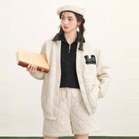 学院风休闲棉服套装冬季加厚款棉衣短裤女