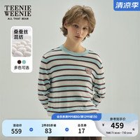 Teenie Weenie小熊2024年早秋新款轻薄条纹套头毛衣
