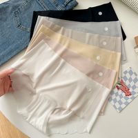 冰丝内裤女桑蚕丝抗菌档中腰无痕透气夏季超薄速干奶皮面膜三角裤