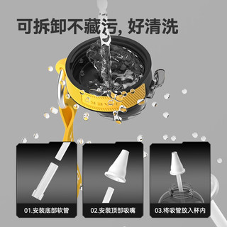 哈尔斯（HAERS）吨杯吨桶大容量水杯男女士户外运动水壶便携吸管塑料杯子 宝蓝2300ml【可装80度开水】