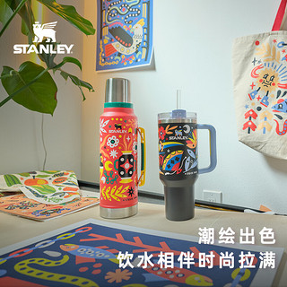 STANLEY经典系列不锈钢保温壶 男士女士大容量户外露营便捷保温保冷水壶 【限量】炽红花瓶 1.4L