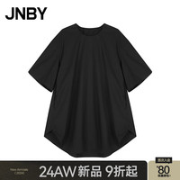 江南布衣 JNBY24秋衬衫女圆领宽松H型5O7210680 001/本黑 S