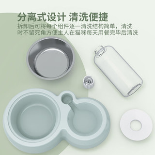 自带干粮的猫猫碗双碗自动喂食器狗盆幼猫吃饭喝水防打翻饮水机不锈钢宠物食盆