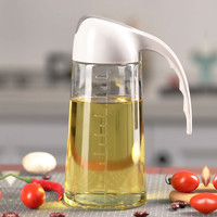 熊潘黛 自动开合玻璃油壶油瓶防漏家用装油瓶酱油瓶倒油瓶厨房用品醋壶大号油罐 油壶(2个*630ml)