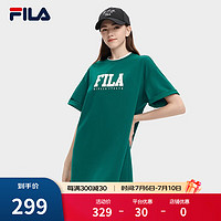 FILA斐乐女子连衣裙多彩时尚休闲针织连衣裙 猫眼石绿-TQ 155/76A/XS