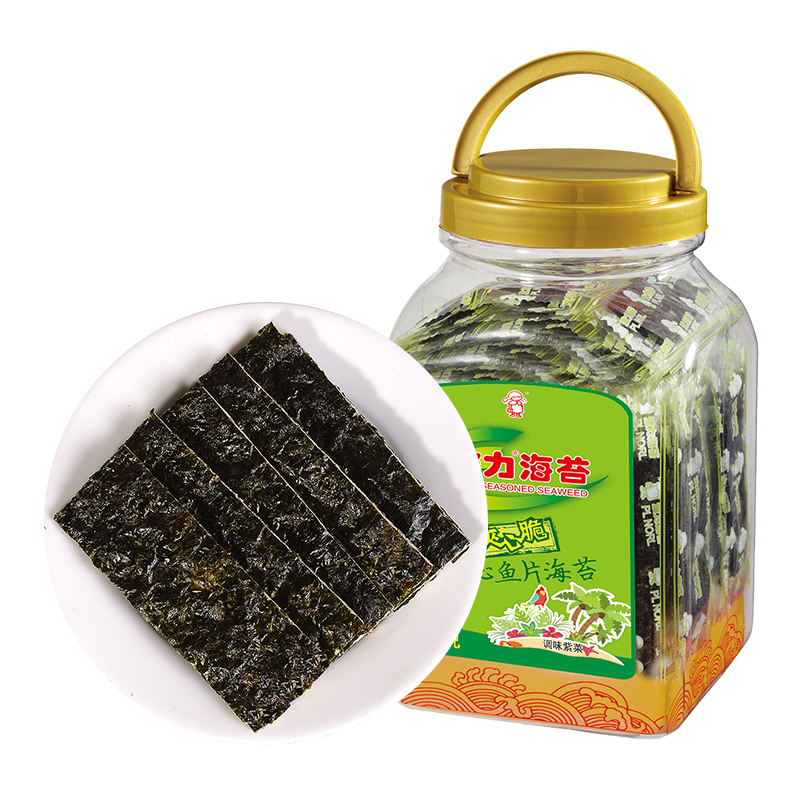 波力海苔夹心脆132g*1罐罐装夹心海苔脆儿童零食紫菜休闲食品