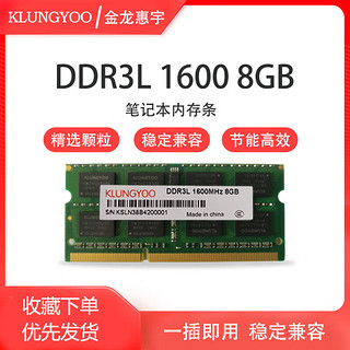 KLUNGYOO金龙惠宇 内存条 笔记本-低压[DDR3L-1600MHz] 8GB