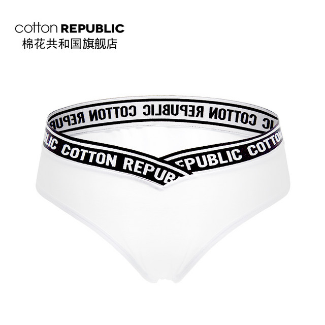 cotton REPUBLIC 棉花共和国 女士棉质宽腰边运动型性感高腰高开叉三角内裤