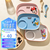 摩登主妇卡通儿童分格餐盘饺子盘带醋碟盘子家用创意减脂餐具 米老鼠饺子盘 明细见图二