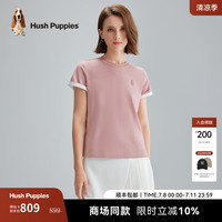Hush Puppies暇步士女装夏季舒适短袖圆领衫 淡雅粉 L
