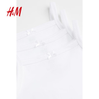 H&M童装女婴连体衣3件装夏季新款无袖可爱棉质哈衣1088029 白色00