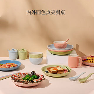 珐宝（staub）马卡龙色系陶瓷汤盘套组加厚盘菜盘家用餐盘盘子碟子烤盘餐具 陶瓷深盘22cm马卡龙 6件套