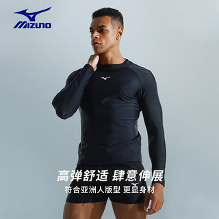 美津浓（MIZUNO）泳衣男速干五分游泳裤防尴尬大码抗氯泳镜泳帽套装A1105TZ黑M