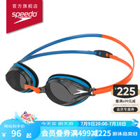 速比涛（Speedo）Vengeance竞赛训练成人游泳镜高清防雾防水泳镜 男女通用泳镜 黑色/蓝色(镀膜)