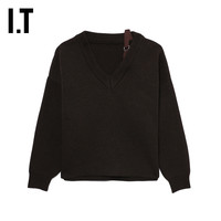 IT JACQUEMUS男装V领针织衫个性时尚饰绊带宽松毛衣N1502ML