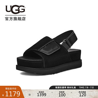 UGG 夏季女士厚底纯色露趾可调式束带凉鞋 1152652 BLK|黑色 37