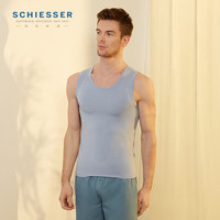 舒雅SCHIESSER舒雅男士背心3A抑菌莫代尔蚕丝透气打底背心E5/19132V 浅蓝7802 L
