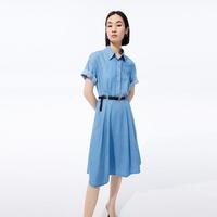 丽丽 LILY连衣裙夏季女冰感防晒莱赛尔天丝气质高腰衬衫裙A字裙连衣裙子女