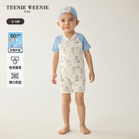 Teenie Weenie Kids小熊童装24夏季UPF50+防晒男宝宝连体泳衣 象牙白 80cm