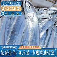 欢之婧 【正宗舟山小眼带鱼】 小眼睛油带鱼整条新鲜超大刀鱼 4斤（礼盒装6-9条）