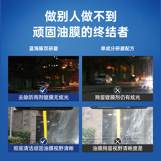 蓝海豚德国汽车挡风玻璃后视镜防雾防雨剂去油膜清洗剂玻璃水套装600ml