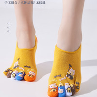 五指袜男女士纯棉卡通小猪可爱夏季船袜薄款隐形分脚趾袜子