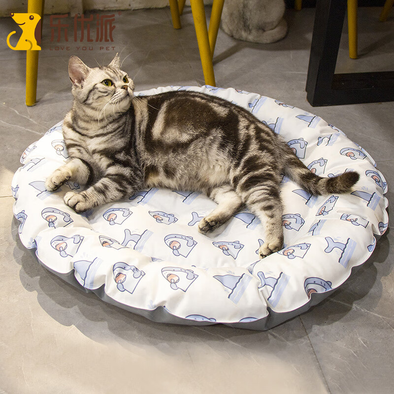 乐优派LOVE YOU PET宠物冰垫猫窝猫垫夏季凉席凉垫子冰窝防水降温 鲨鱼外径62cm 大号【适合25斤以内】