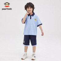 大嘴猴(paul frank)儿童套装2024夏季男童女童时尚休闲百搭简约套装 49天蓝色 110