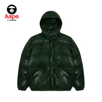 Aape男装秋冬猿颜徽章亮面嘻哈简约连帽面包羽绒服7633XXL
