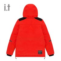 it fingercroxx男装连帽羽绒服休闲潮流拼接多口袋饰70235XD