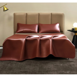 京东京造头层水牛皮凉席单席18x2米酒红色