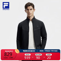 FILA 斐乐男士针织外套2024春运动发热保暖立领上衣 180/100A/XL