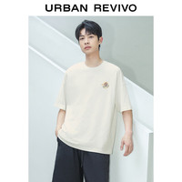 UR2024夏季男装趣味休闲萌宠刺绣棉质短袖T恤UMV440073 本白 XS