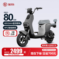 宝岛新国标N3电动自行车超长续航品牌电池成人男女通勤代步电瓶车 黑配-24AH星恒锂电-续航80公里
