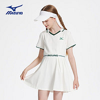 美津浓（MIZUNO）/Mizuno儿童女孩中大童连衣裙夏季公主POLO裙子 奶白色 120CM(35-50斤)