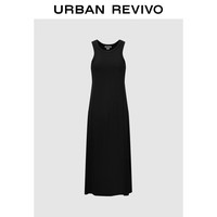 URBAN REVIVO 女士潮流休闲感简约修身无袖连衣裙 UWV740093 正黑 M