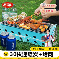 绿野客 户外一次性烧烤炉 家用便携式果木无烟碳烤炉肉架