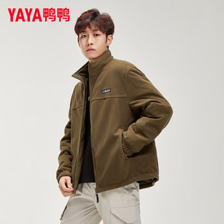 鸭鸭羽绒服鸭鸭（YAYA）羽绒服情侣2024冬季新款短款时尚百搭撞色拼接保暖两面穿外套 米白 S