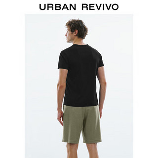 URBAN REVIVO 男装日常基础纯色正肩圆领短袖T恤 UMM440007