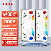 GEIL金邦 96G（24G*2） DDR5-6400 台式机电脑内存条 摩羯EVO-V系列RGB灯条自带风扇散热