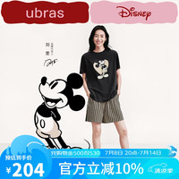 ubras【刘雯同款】家居服迪士尼联名米奇短袖短裤套装春夏情侣睡衣