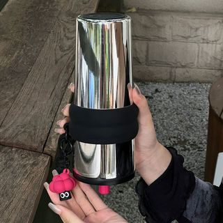 天丂高颜值巨无霸保温杯不锈钢咖啡冰霸杯吸管水杯随行大容量水杯 银黑色冰霸杯【710ML】