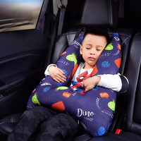 时本汽车儿童枕头睡枕侧睡枕儿童颈枕睡觉抱枕U型枕车睡觉 透气抱睡枕 【可拆洗-恐龙世界】
