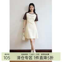 独束大码女装休闲减龄卫衣裙夏装简约撞色复古正肩polo连衣裙