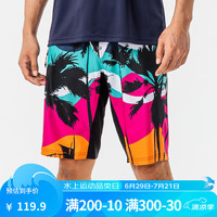 迪卡侬沙滩裤男泳裤温泉裤速干可下水海边度假冲浪裤OVOM -油画椰林（五分裤） L-XL