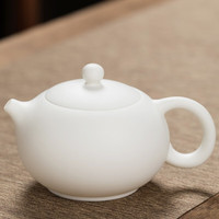 元兮素烧羊脂玉茶壶单壶防烫大号德化白陶瓷家用功夫茶具泡茶器300ml 大号西施壶(素烧羊脂玉)300ml