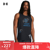 安德玛(UNDERARMOUR)春夏Launch男子跑步运动背心1383413 黑色001 M