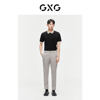 GXG 男装 时尚领口撞色休闲纯棉男士翻领Polo衫短袖t恤 24夏季热卖