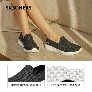 斯凯奇（Skechers）春夏女鞋软底舒适健步鞋一脚蹬懒人鞋休闲16运动鞋124090-PKGD 粉红色/金色/PKGD 36.5